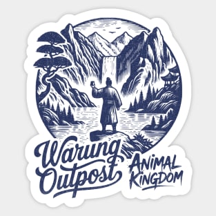 The Warung Outpost Adult Drinking at Animal Kingdom Orlando Distressed Look Sticker